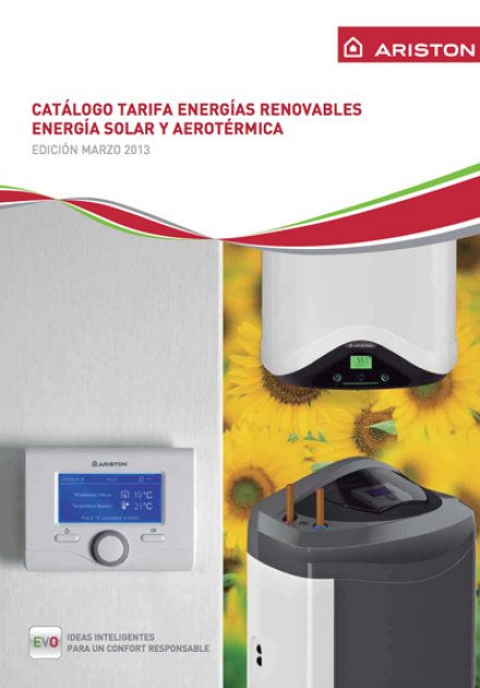 Catálogo de energías renovables de Ariston 2013. Energía solar y aerotermia