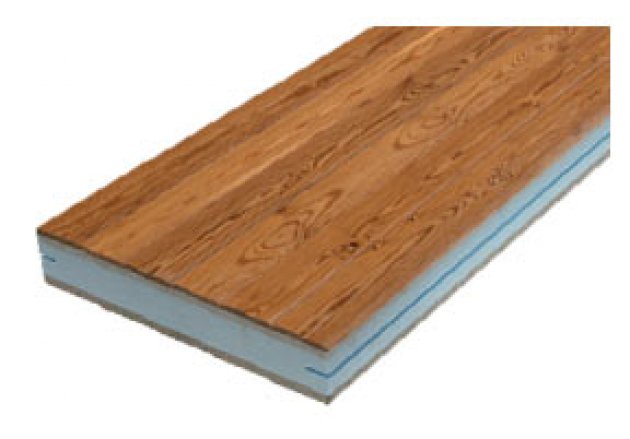 El panel con aislamiento de termochip para cubiertas.  Un producto ideal para formar las cubiertas y tener un acabado interior de madera 