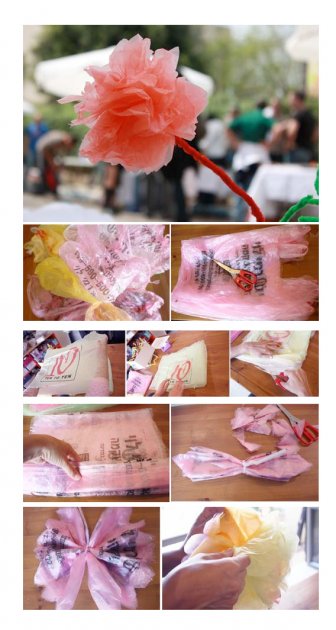 How to take advantage of plastic bags. Crafts realized starting from plastic bags 
